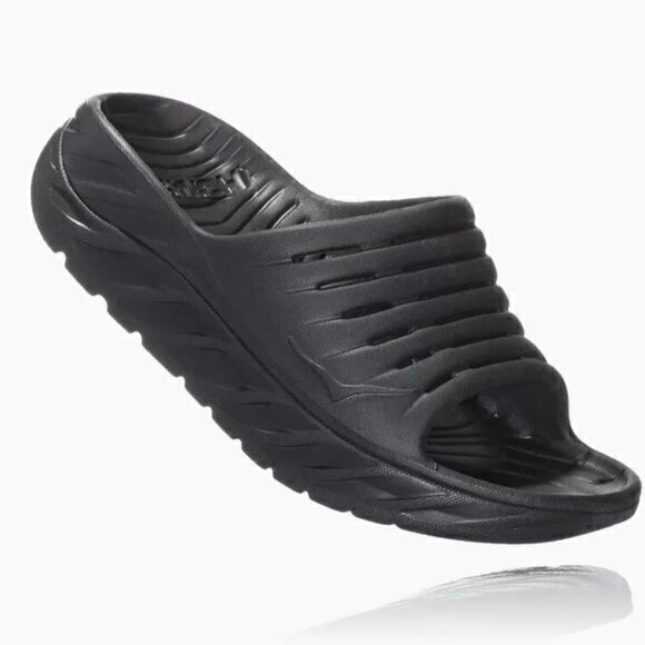 Hoka One One Black Ora Recovery Slides - Size 10 Womens